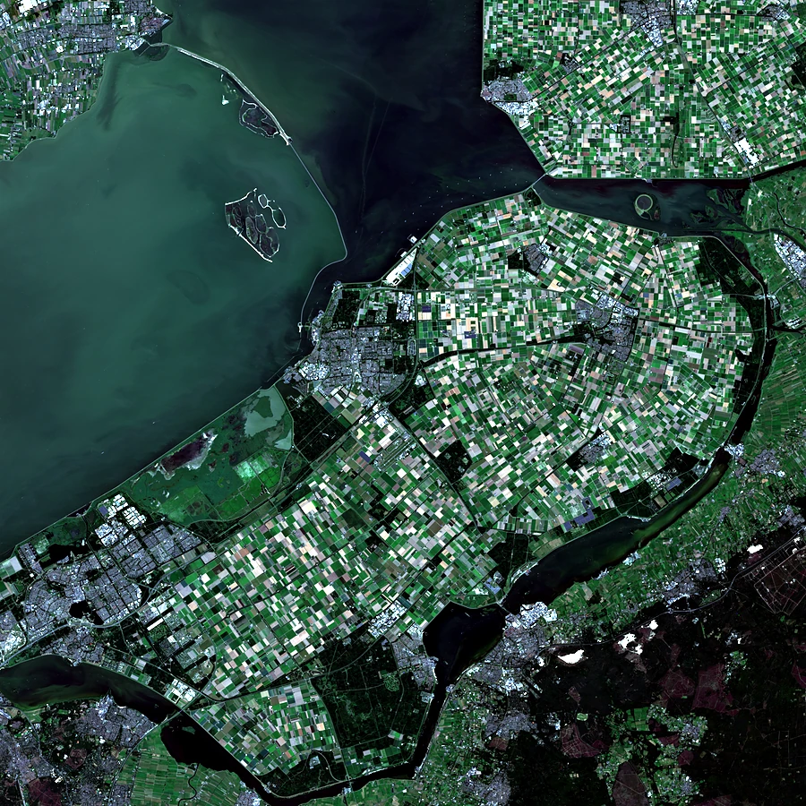 Optical satellite scene over farmland