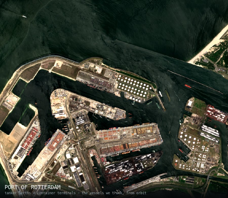 Port of Rotterdam from orbit